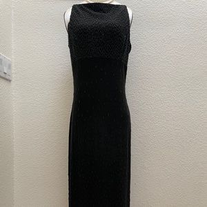 Bari Jay black beads/sequins gown